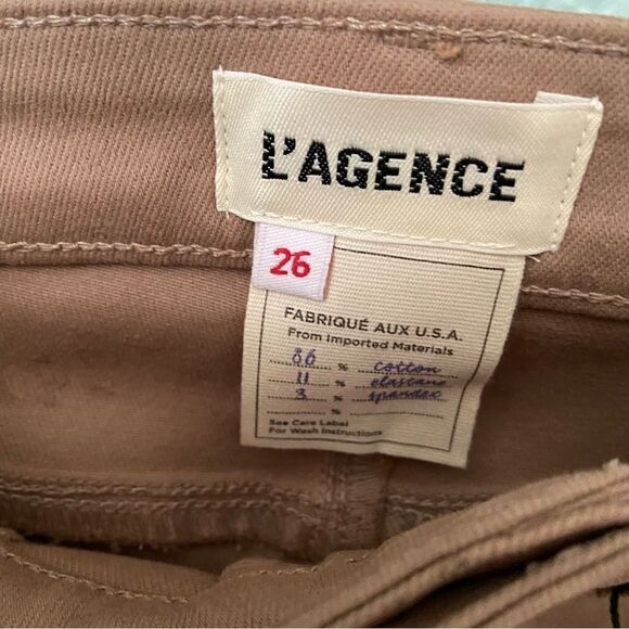 NWT L’AGENCE Jyothi High Rise Split Ankle Jean in Cognac Coated in Size 26 - Picture 9 of 11